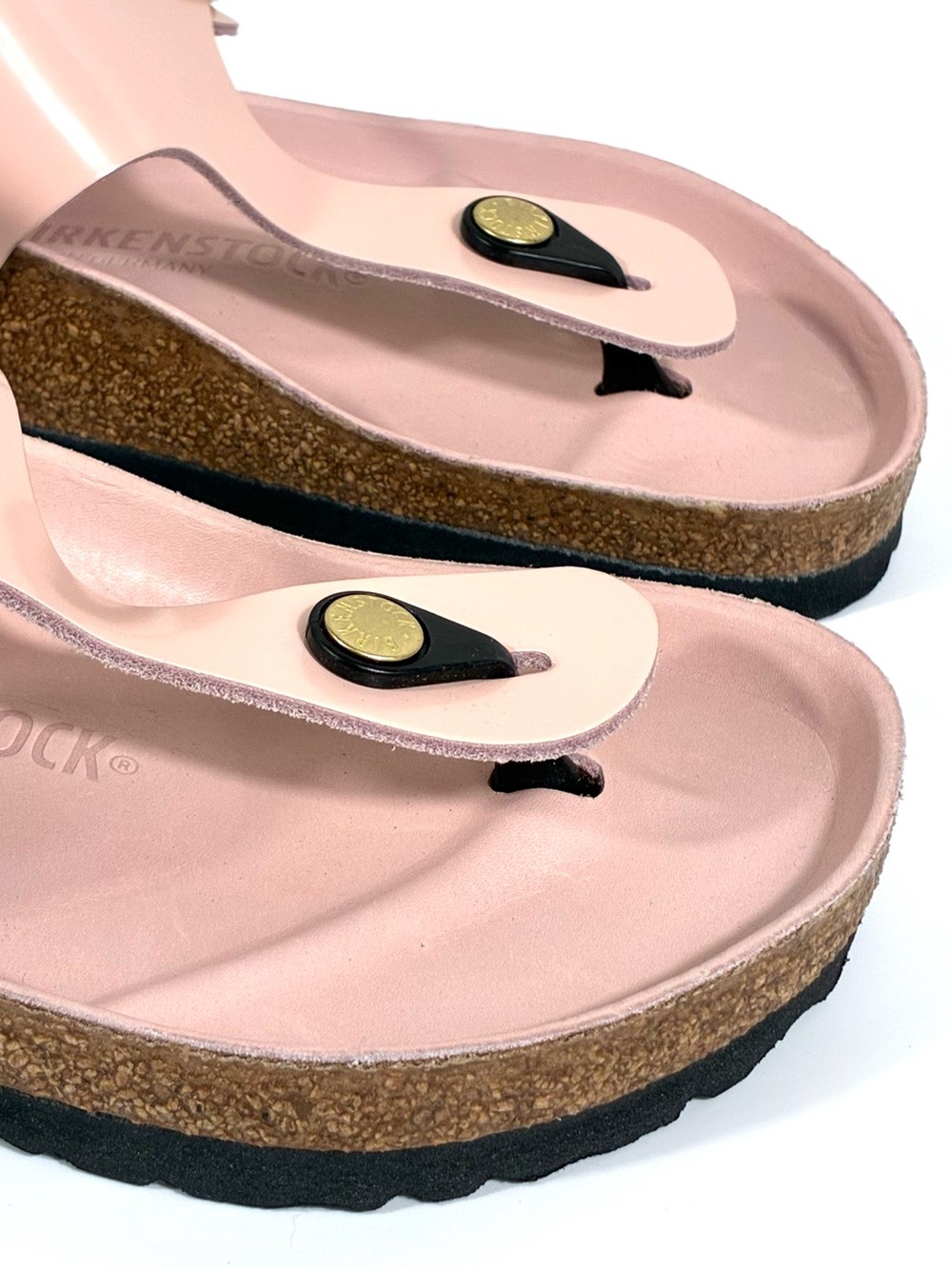 Birkenstock Gizeh Big Buckle Sandals Light Rose Leather High Shine 38 EUB 7 New - Picture 16 of 17